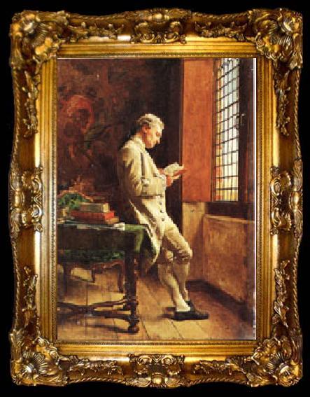 framed  Ernest Meissonier The Reader in White, ta009-2